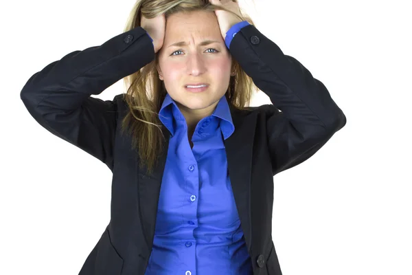 Jonge vrouw gestrest — Stockfoto