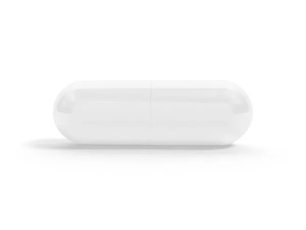 White Pill Isolated White Background Illustration — Stock Photo, Image