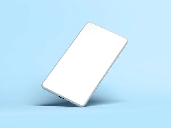 Moderne Smartphone Geïsoleerd Blauwe Achtergrond Realistische Smartphone Mockup Illustratie — Stockfoto