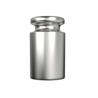 Kalibrasyon ağırlığı beyaz arkaplanda izole edildi. 3d illüstrasyon.