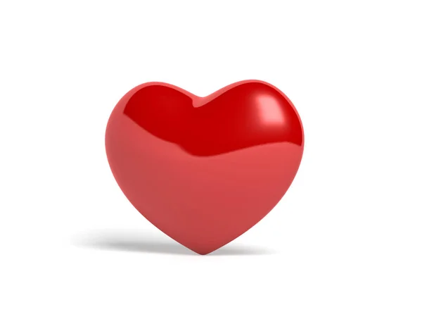 Corazón Rojo Aislado Sobre Fondo Blanco Ilustración Día San Valentín — Foto de Stock