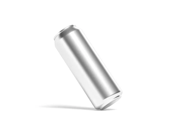 Aluminium Blik Geïsoleerd Witte Achtergrond Bier Frisdrank Blanco Leeg Illustratie — Stockfoto