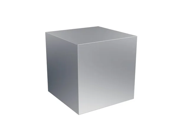 Metal Cube Isolated White Background Illustration — Stock Fotó