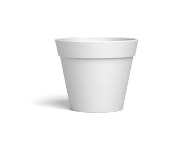 Empty flowerpot isolated on white background. 3d illustration.