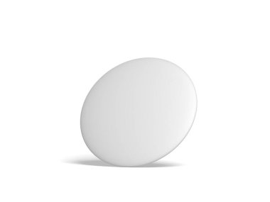 Rozet broşu beyaza izole edilmiş. Pin düğmesi. Modelleme. Boşluk. Bomboş. 3d illüstrasyon.