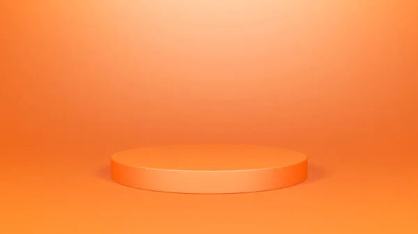 Cylinder Podium Orange Background Illustration — Stockfoto