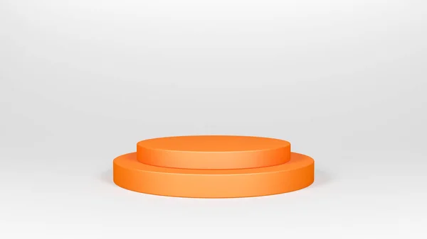 Orangefarbenes Zylinderpodest Auf Grauem Hintergrund Illustration — Stockfoto