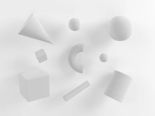 Abstract Geometric Shapes Gray Background Illustration Monochrome — Foto de Stock