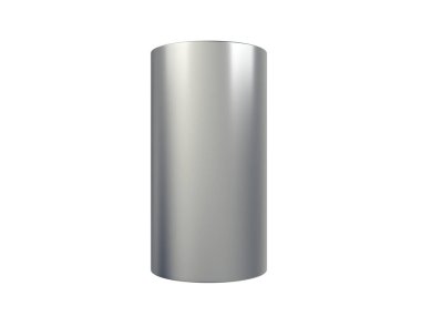 Metal cylinder isolated on white background. 3d illustration.