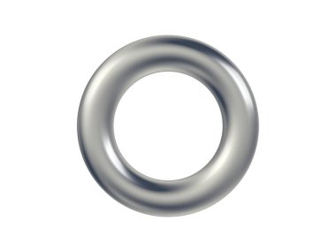 Metal torus beyaz arkaplanda izole edilmiş. 3d illüstrasyon.