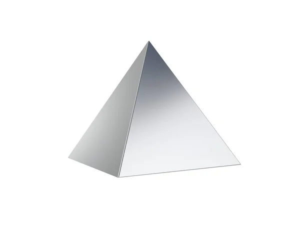 Metal Pyramid Isolated White Background Illustration — Stockfoto