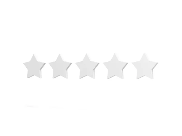 Five Star Rating Customer Feedback Five Stars Isolated White Background — ストック写真
