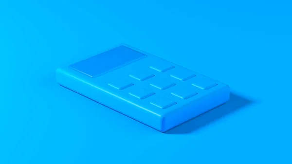 Blue Calculator Isolated Blue Background Illustration —  Fotos de Stock