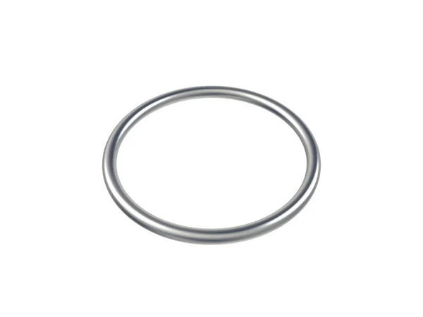白い背景に金属環が孤立している 3Dイラスト — ストック写真