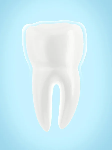 Protecção Dos Dentes Dentes Saudáveis Higiene Oral Fundo Azul Ilustração — Fotografia de Stock