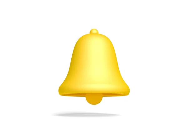 Yellow Notification Bell Isolated White Background Illustration — Stock Photo, Image