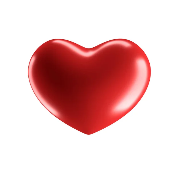 Corazón Rojo Aislado Sobre Fondo Blanco Ilustración — Foto de Stock