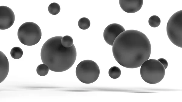 Esferas Abstractas Aisladas Sobre Fondo Blanco Negro Ilustración —  Fotos de Stock