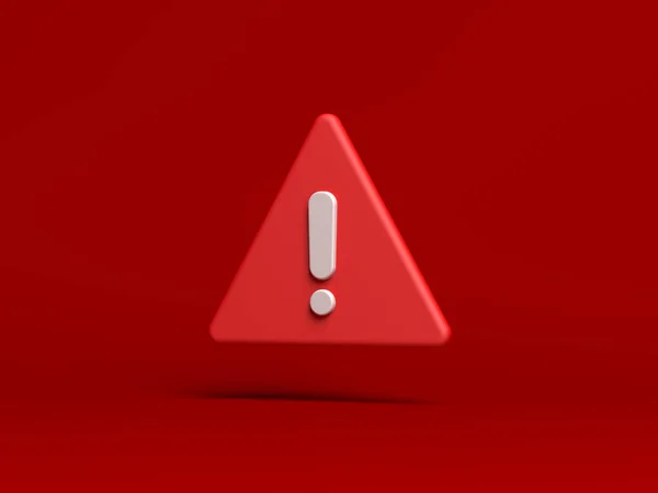 Señal Advertencia Roja Sobre Fondo Rojo Signo Exclamación Icono Señal —  Fotos de Stock