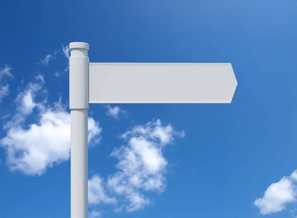 Blank Signpost Blue Sky Clouds Isolated Illustration Stock Picture