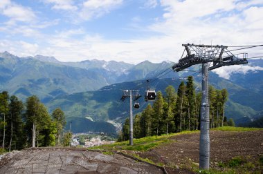 sandalye Asansör krasnaya polyana (Rusya, sochi dağlarında)