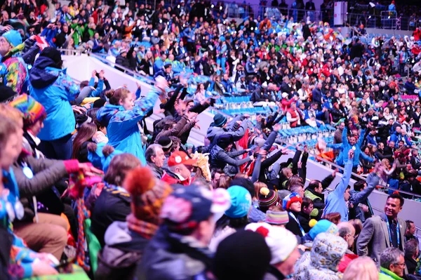 People in the stands,Opening ceremony of Sochi 2014 — Stock Photo, Image