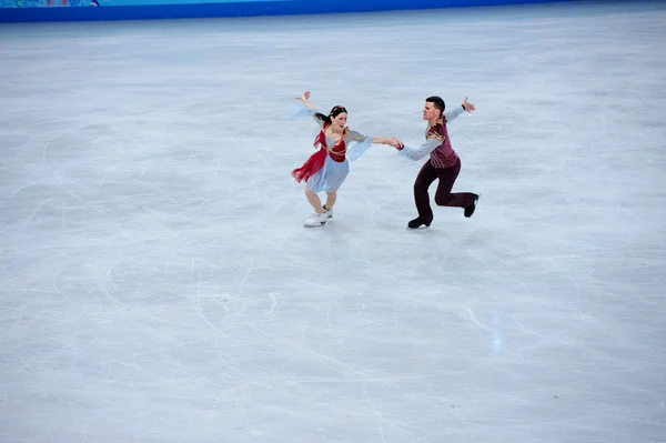 Marco Fabbri and Charlène Guignard at Sochi 2014 XXII Olympic Winter Games — Stok fotoğraf