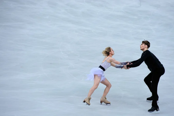 Pernelle Carron and Lloyd Jones at Sochi 2014 XXII Olympic Winter Games — Stock Photo, Image