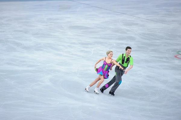 Danielle O 'Brien e Greg Merriman nos Jogos Olímpicos de Inverno de 2014 — Fotografia de Stock