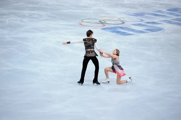 Victoria sinitsina och ruslan zhiganshin i sochi 2014 xxii olympiska vinterspelen — Stockfoto