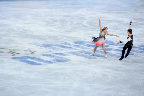 Виктория Синицына и Руслан Жиганшин на XXII зимних Олимпийских играх в Сочи — стоковое фото