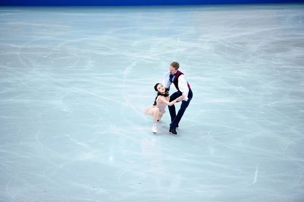 Evan Bates and Madison Chock  at Sochi 2014 XXII Olympic Winter Games — Stock Photo, Image