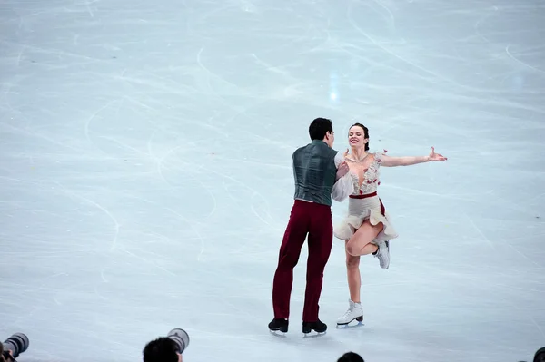 Anna cappellini en luca lanotte Sotchi 2014 xxii Olympische Winterspelen — Stockfoto