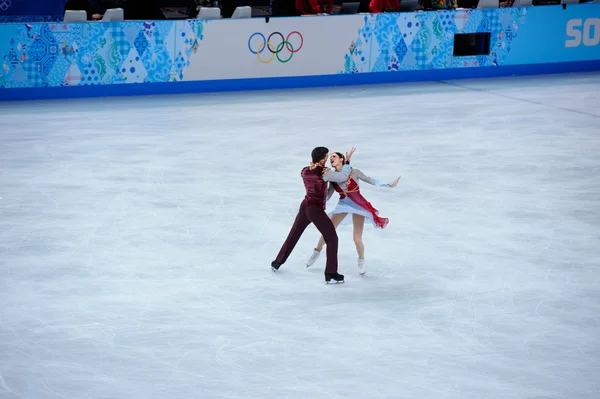 Marco Fabbri and Charlène Guignard at Sochi 2014 XXII Olympic Winter Games — Zdjęcie stockowe