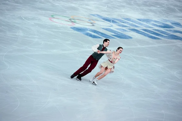 Anna cappellini en luca lanotte Sotchi 2014 xxii Olympische Winterspelen — Stockfoto