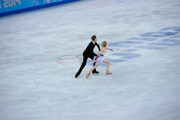 Pernelle Carron and Lloyd Jones at Sochi 2014 XXII Olympic Winter Games — Stock Photo, Image