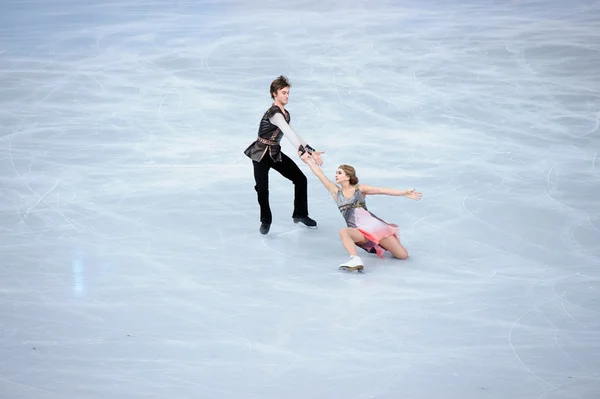 Wiktoria sinitsina i Rusłan zhiganshin w Soczi 2014 xxii Zimowe Igrzyska Olimpijskie — Zdjęcie stockowe