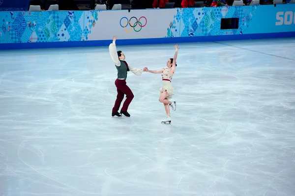 Anna cappellini och luca lanotte i sochi 2014 xxii olympiska vinterspelen — Stockfoto