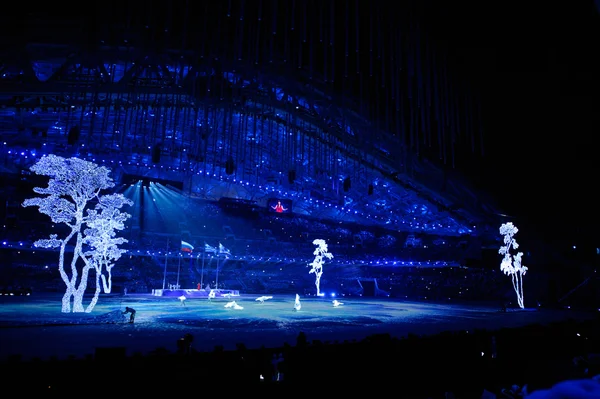 Performance at the stage of the Closing ceremony of Sochi 2014 — Stock Photo, Image