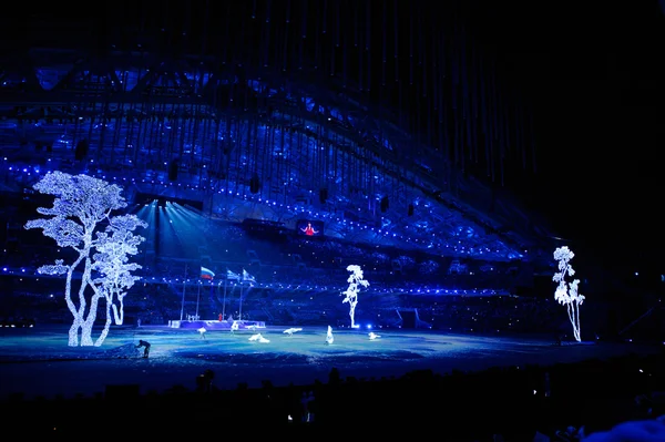 Actuación en la etapa de la ceremonia de clausura de Sochi 2014 — Foto de Stock