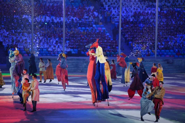 Spettacolo sul palco della cerimonia di chiusura di Sochi 2014 — Foto Stock