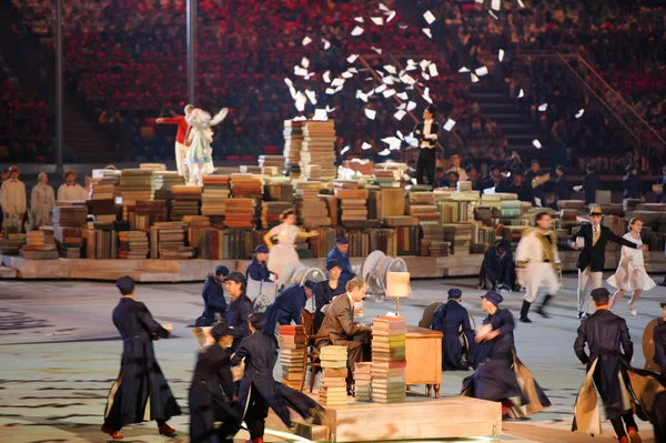 Ryska författare vid avslutningsceremonin av sochi 2014 xxii olympiska vinterspelen. — Stockfoto
