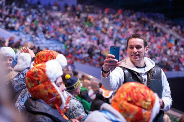 People in the stands, Closing ceremony of Sochi 2014 — Stock Photo, Image