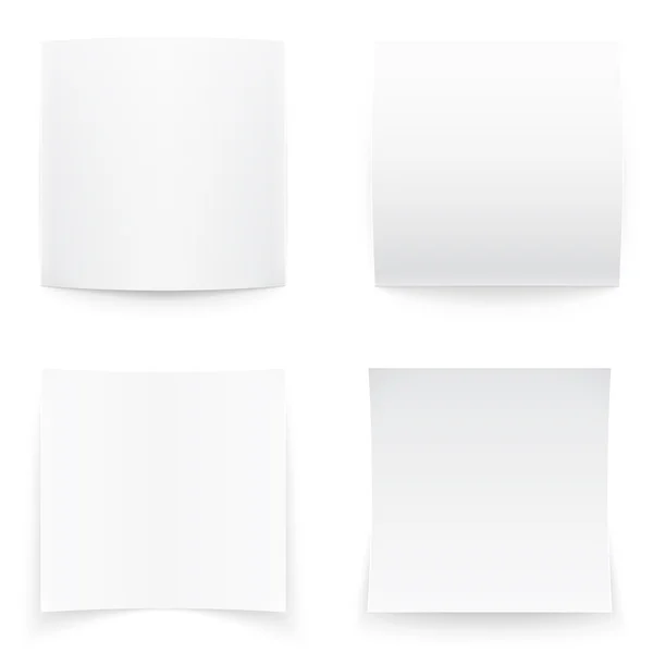 Bannières en papier sur fond blanc, ombres douces . — Image vectorielle