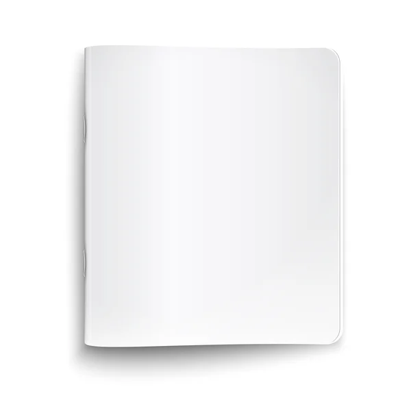 Copybook bianco chiuso su sfondo bianco . — Vettoriale Stock