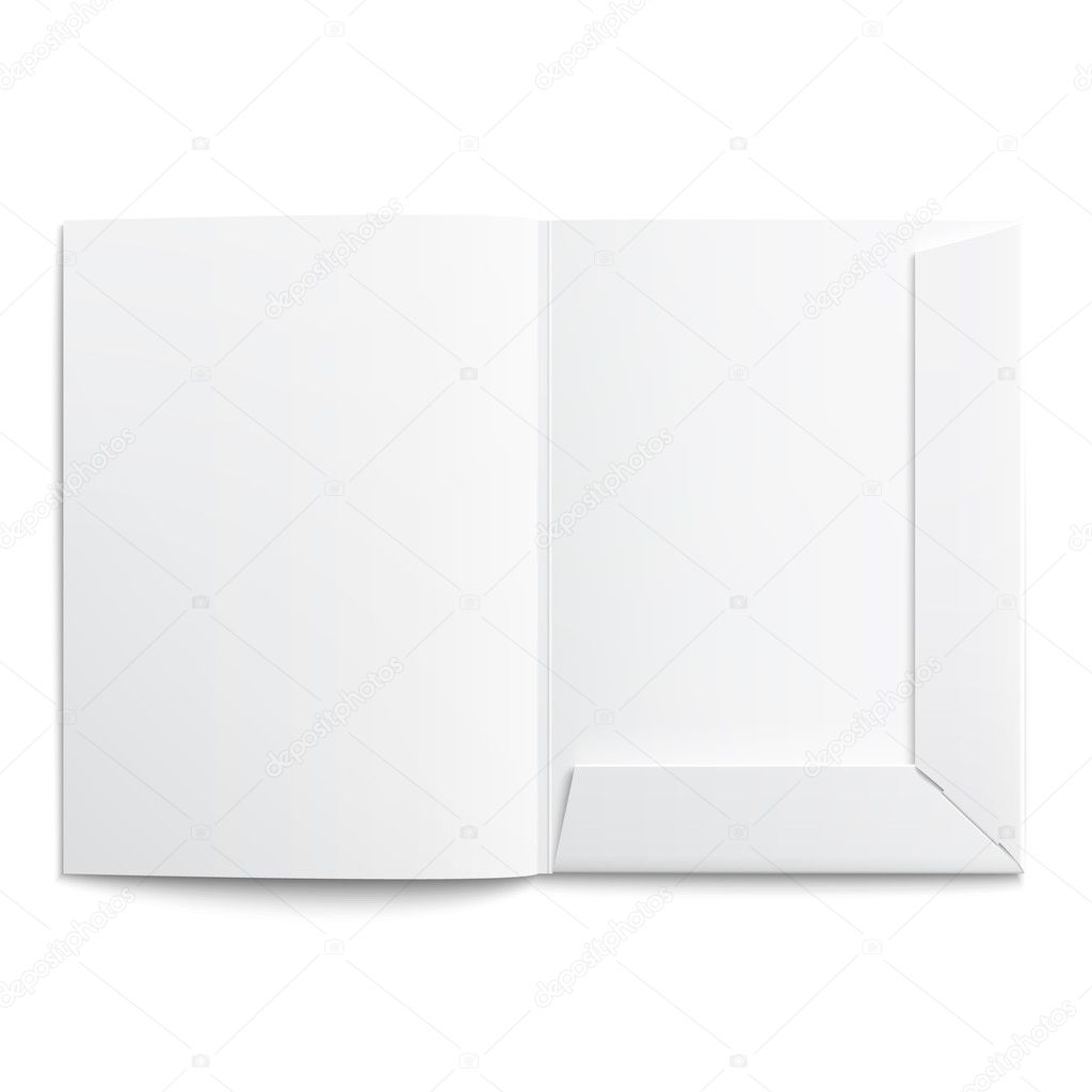 White empty open folder.