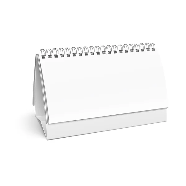 Blank papper skrivbord spiral kalender. — Stock vektor