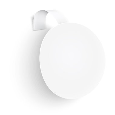 White round wobbler on white background. clipart