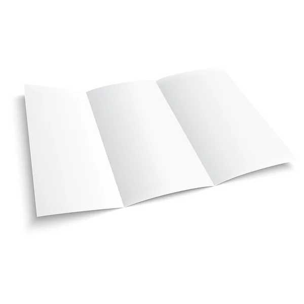 Blank trifold paper brochure. — Stock Vector