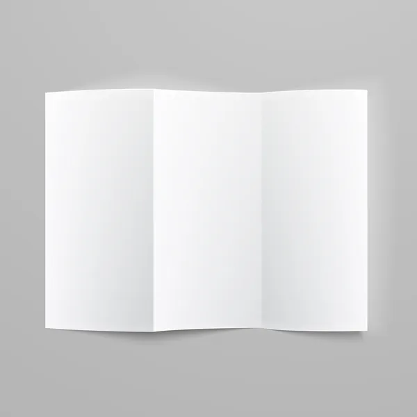 Blank trifold paper z-folded brochure. — Stock Vector